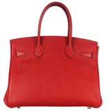 Hermes Birkin 30 Rouge Casaque Red Epsom Leather With Palladium Hardware Handbag