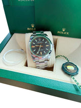 Rolex Milgauss 40mm Black Dial Green Crystal Stainless Steel Mens Watch 116400GV