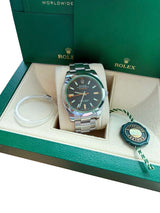 Rolex Milgauss 40mm Black Dial Green Crystal Stainless Steel Mens Watch 116400GV