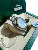Rolex Datejust 41mm Gold/Steel White MOP Diamond Dial Fluted Bezel Watch 126333