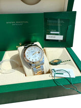 Rolex Datejust 41mm Gold/Steel White MOP Diamond Dial Fluted Bezel Watch 126333