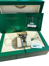 Rolex Datejust 41mm Gold/Steel White MOP Diamond Dial Fluted Bezel Watch 126333