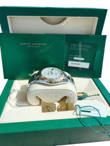 Rolex Datejust 41mm Gold/Steel White MOP Diamond Dial Fluted Bezel Watch 126333