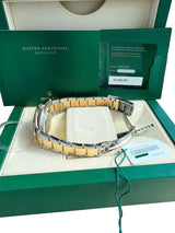 Rolex Datejust 41mm Gold/Steel White MOP Diamond Dial Fluted Bezel Watch 126333