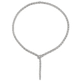 Bulgari Serpenti Viper Slim Necklace With Full Pave Diamonds 18K White Gold
