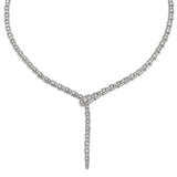Bulgari Serpenti Viper Slim Necklace With Full Pave Diamonds 18K White Gold