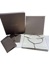 Bulgari Serpenti Viper Slim Necklace With Full Pave Diamonds 18K White Gold