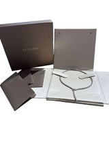 Bulgari Serpenti Viper Slim Necklace With Full Pave Diamonds 18K White Gold