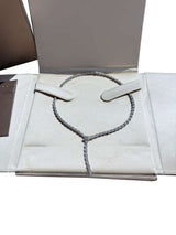 Bulgari Serpenti Viper Slim Necklace With Full Pave Diamonds 18K White Gold