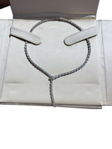 Bulgari Serpenti Viper Slim Necklace With Full Pave Diamonds 18K White Gold