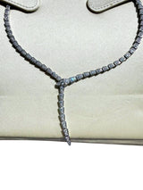 Bulgari Serpenti Viper Slim Necklace With Full Pave Diamonds 18K White Gold