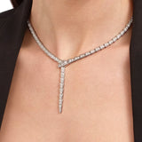 Bulgari Serpenti Viper Slim Necklace With Full Pave Diamonds 18K White Gold