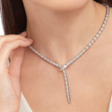 Bulgari Serpenti Viper Slim Necklace With Full Pave Diamonds 18K White Gold