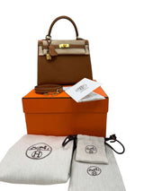 Hermes Kelly Sellier 25 Gold Epsom Leather With Gold Hardware Handbag