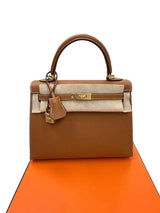 Hermes Kelly Sellier 25 Gold Epsom Leather With Gold Hardware Handbag