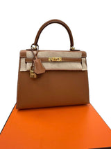 Hermes Kelly Sellier 25 Gold Epsom Leather With Gold Hardware Handbag
