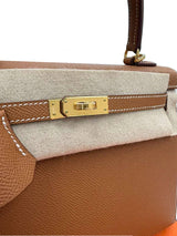 Hermes Kelly Sellier 25 Gold Epsom Leather With Gold Hardware Handbag