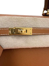 Hermes Kelly Sellier 25 Gold Epsom Leather With Gold Hardware Handbag