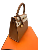 Hermes Kelly Sellier 25 Gold Epsom Leather With Gold Hardware Handbag
