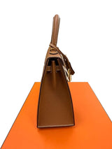 Hermes Kelly Sellier 25 Gold Epsom Leather With Gold Hardware Handbag