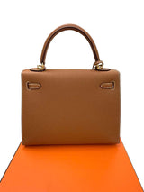 Hermes Kelly Sellier 25 Gold Epsom Leather With Gold Hardware Handbag