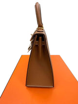 Hermes Kelly Sellier 25 Gold Epsom Leather With Gold Hardware Handbag