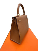 Hermes Kelly Sellier 25 Gold Epsom Leather With Gold Hardware Handbag