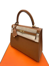 Hermes Kelly Sellier 25 Gold Epsom Leather With Gold Hardware Handbag