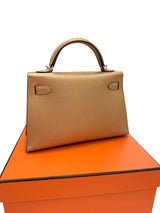 Hermes Mini Kelly Sellier 20 Dore Metallic Chevre Chamkilight Leather Handbag