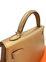 Hermes Mini Kelly Sellier 20 Dore Metallic Chevre Chamkilight Leather Handbag