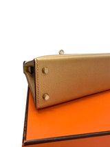 Hermes Mini Kelly Sellier 20 Dore Metallic Chevre Chamkilight Leather Handbag