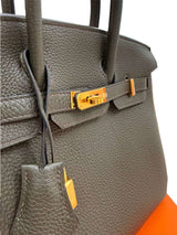 Hermès Birkin 25 Vert De Gris Togo Leather With Gold Hardware Handbag