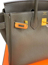 Hermès Birkin 25 Vert De Gris Togo Leather With Gold Hardware Handbag