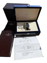 Patek Philippe Calatrava 40mm Blue Accents Black Dial White Gold Watch 6007G-011