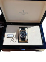 Patek Philippe Calatrava 40mm Blue Accents Black Dial White Gold Watch 6007G-011