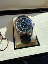 Patek Philippe Calatrava 40mm Blue Accents Black Dial White Gold Watch 6007G-011