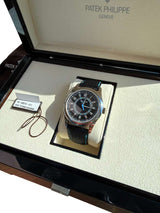 Patek Philippe Calatrava 40mm Blue Accents Black Dial White Gold Watch 6007G-011