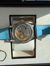 Patek Philippe Calatrava 40mm Blue Accents Black Dial White Gold Watch 6007G-011