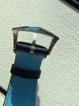 Patek Philippe Calatrava 40mm Blue Accents Black Dial White Gold Watch 6007G-011