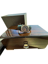 Patek Philippe Calatrava 40mm Blue Accents Black Dial White Gold Watch 6007G-011