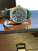 Patek Philippe Calatrava 40mm Blue Accents Black Dial White Gold Watch 6007G-011