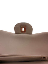 Chanel Classic Flap Medium Grey Leather CC Turn Lock Gold Tone Handbag