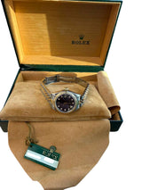 Rolex Lady-Datejust 26mm Yellow Gold Steel Diamond Black Dial Watch 69173