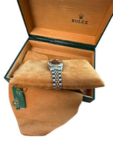 Rolex Lady-Datejust 26mm Yellow Gold Steel Diamond Black Dial Watch 69173