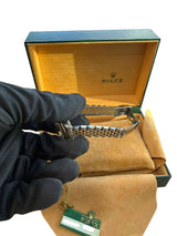 Rolex Lady-Datejust 26mm Yellow Gold Steel Diamond Black Dial Watch 69173