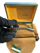 Rolex Lady-Datejust 26mm Yellow Gold Steel Diamond Black Dial Watch 69173