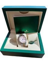 Rolex Datejust 36mm Two-Tone MOP Pink Diamond Dial Diamond Bezel Watch 16013