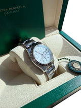 Rolex Datejust Turn-O-Graph Thunderbird 36mm Steel Gold White Dial Watch 116264