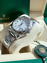 Rolex Datejust Turn-O-Graph Thunderbird 36mm Steel Gold White Dial Watch 116264