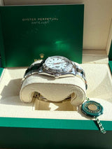 Rolex Datejust Turn-O-Graph Thunderbird 36mm Steel Gold White Dial Watch 116264